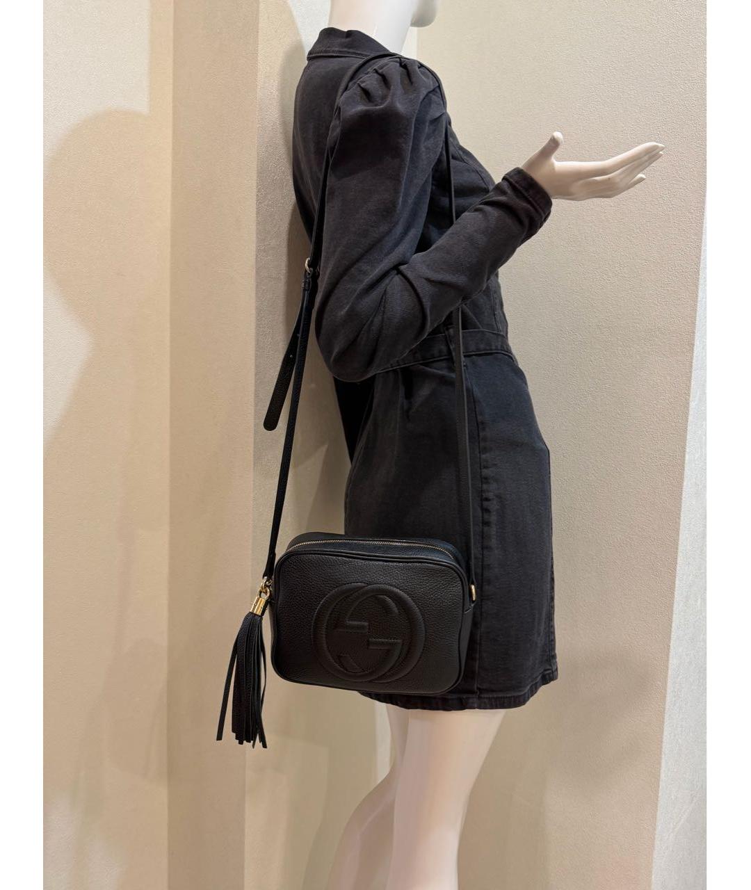 GUCCI Черная кожаная сумка через плечо, фото 4