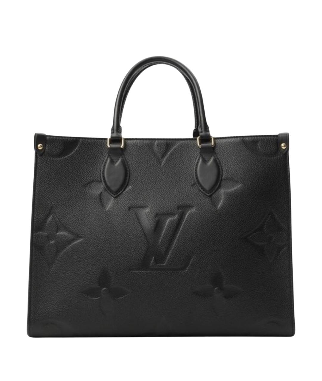 LOUIS VUITTON Черная кожаная сумка тоут, фото 1