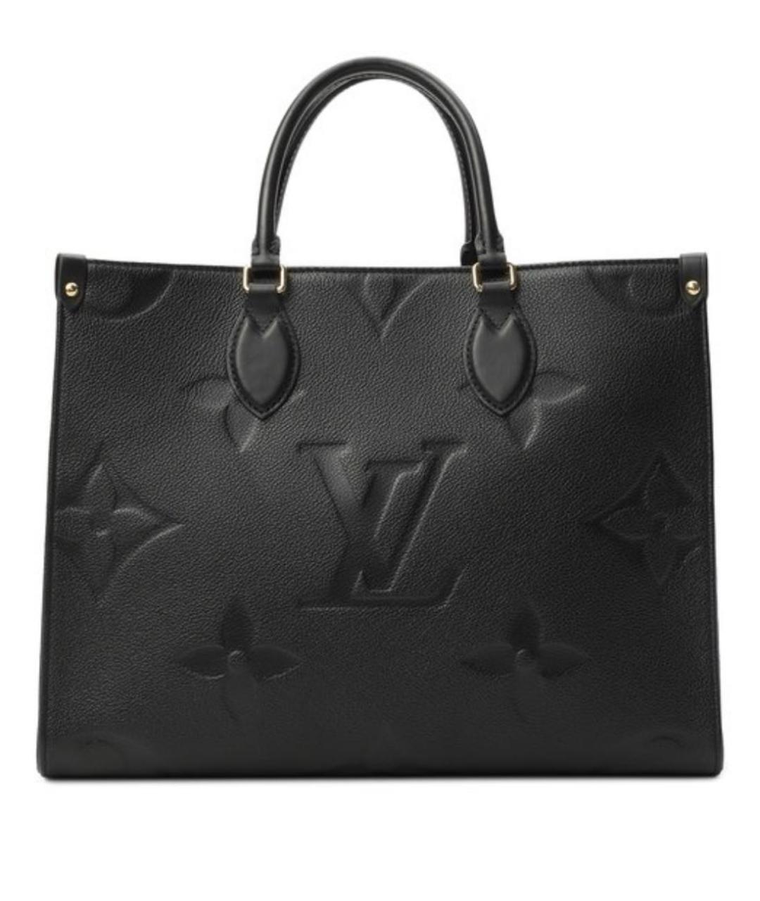 LOUIS VUITTON Черная кожаная сумка тоут, фото 8