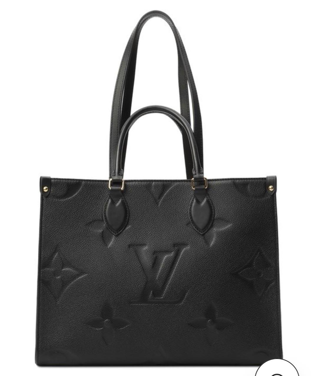 LOUIS VUITTON Черная кожаная сумка тоут, фото 6