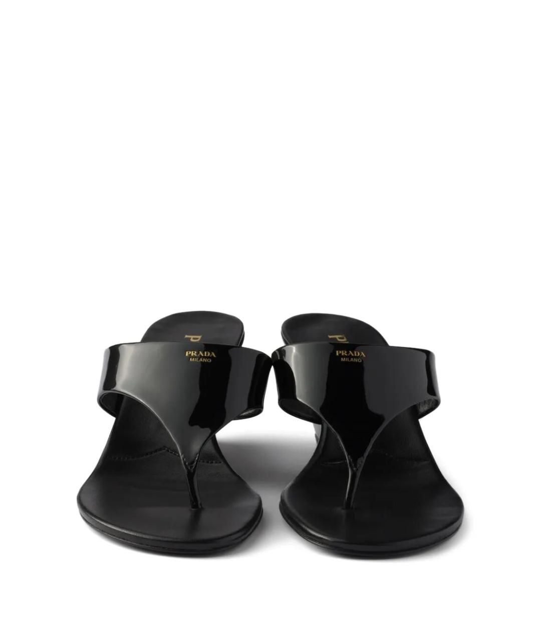 PRADA Черные мюли из лакированной кожи, фото 4