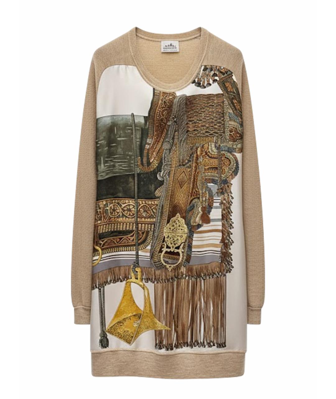 HERMES Мульти шерстяное платье, фото 1