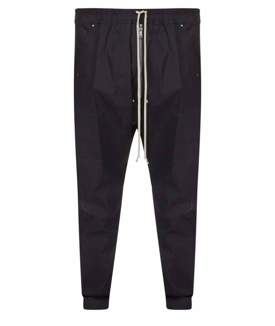RICK OWENS Черные хлопковые повседневные брюки, фото 1