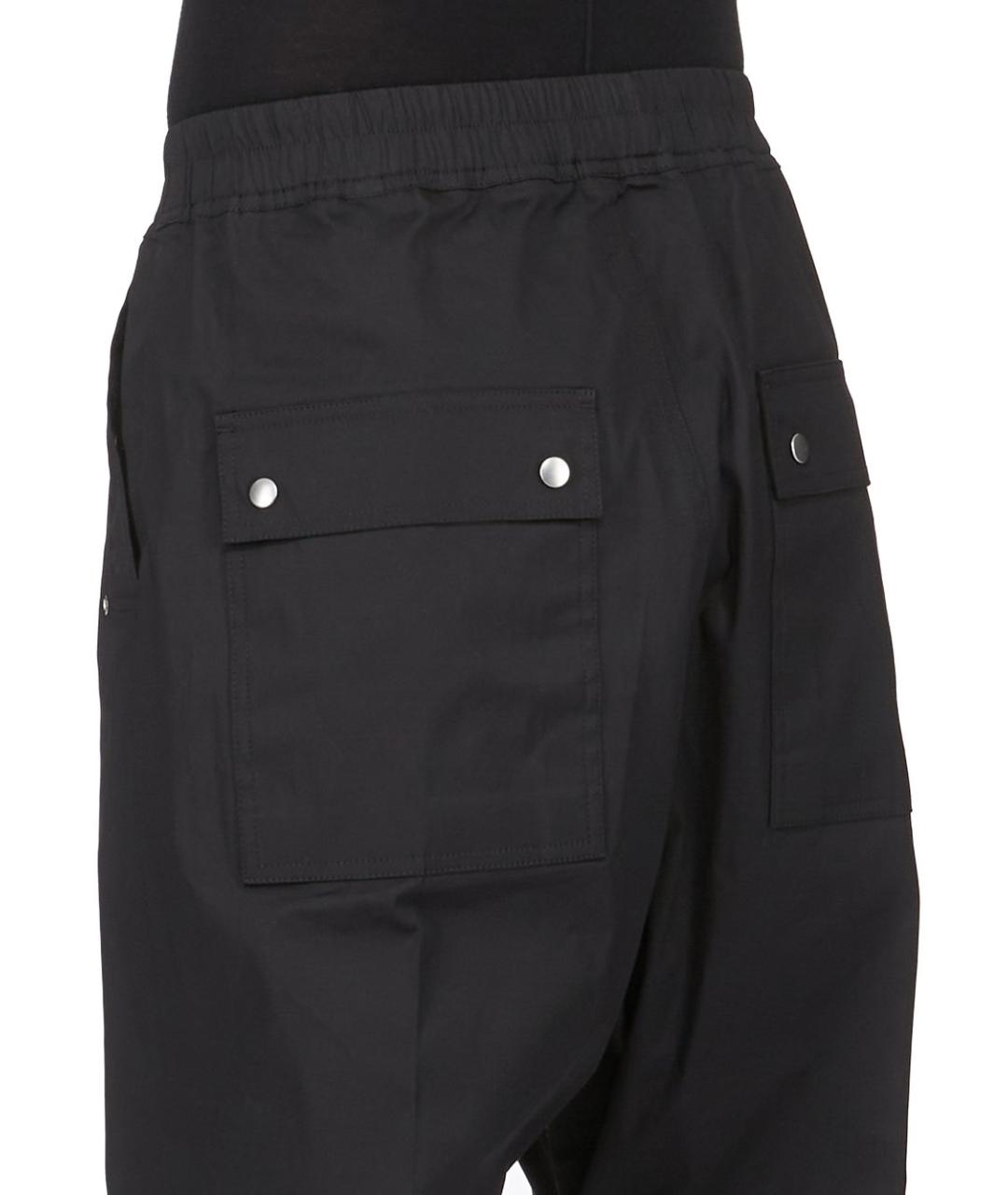 RICK OWENS Черные хлопковые повседневные брюки, фото 5