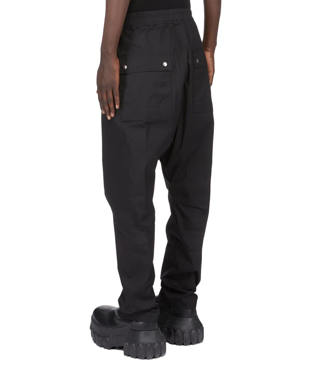 RICK OWENS Черные хлопковые повседневные брюки, фото 4