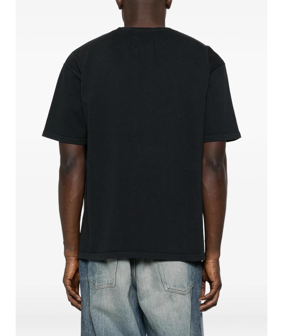 RHUDE Черная хлопковая футболка, фото 3