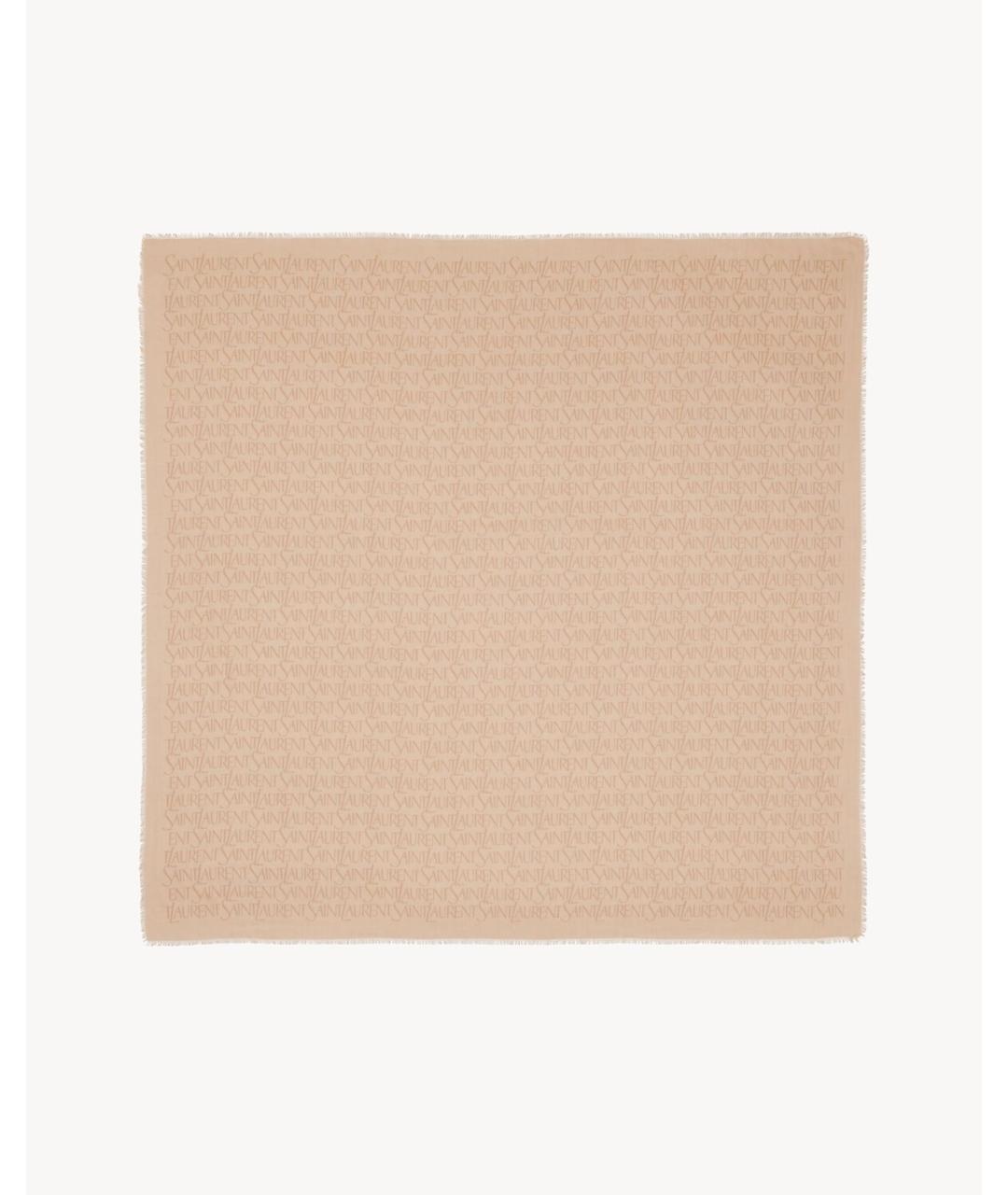 SAINT LAURENT Бежевый шарф, фото 2