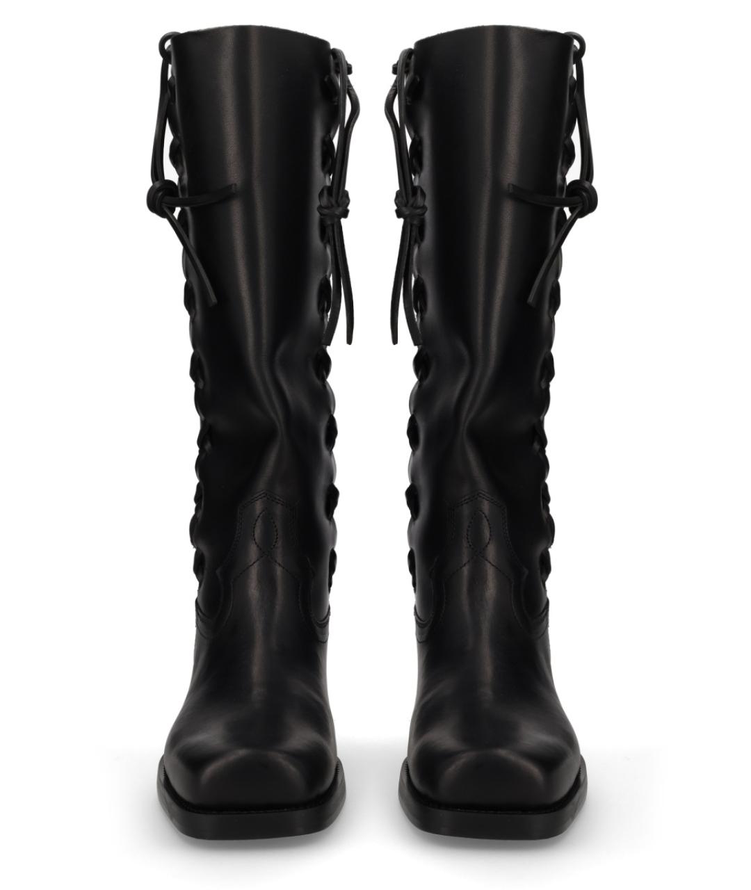 PARIS TEXAS Черные кожаные сапоги, фото 3