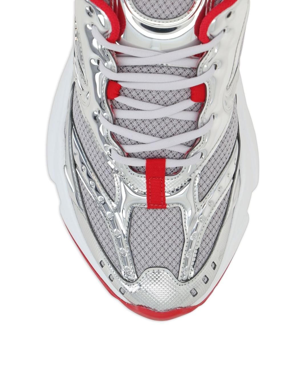 CHRISTIAN LOUBOUTIN Серебряные кожаные низкие кроссовки / кеды, фото 4