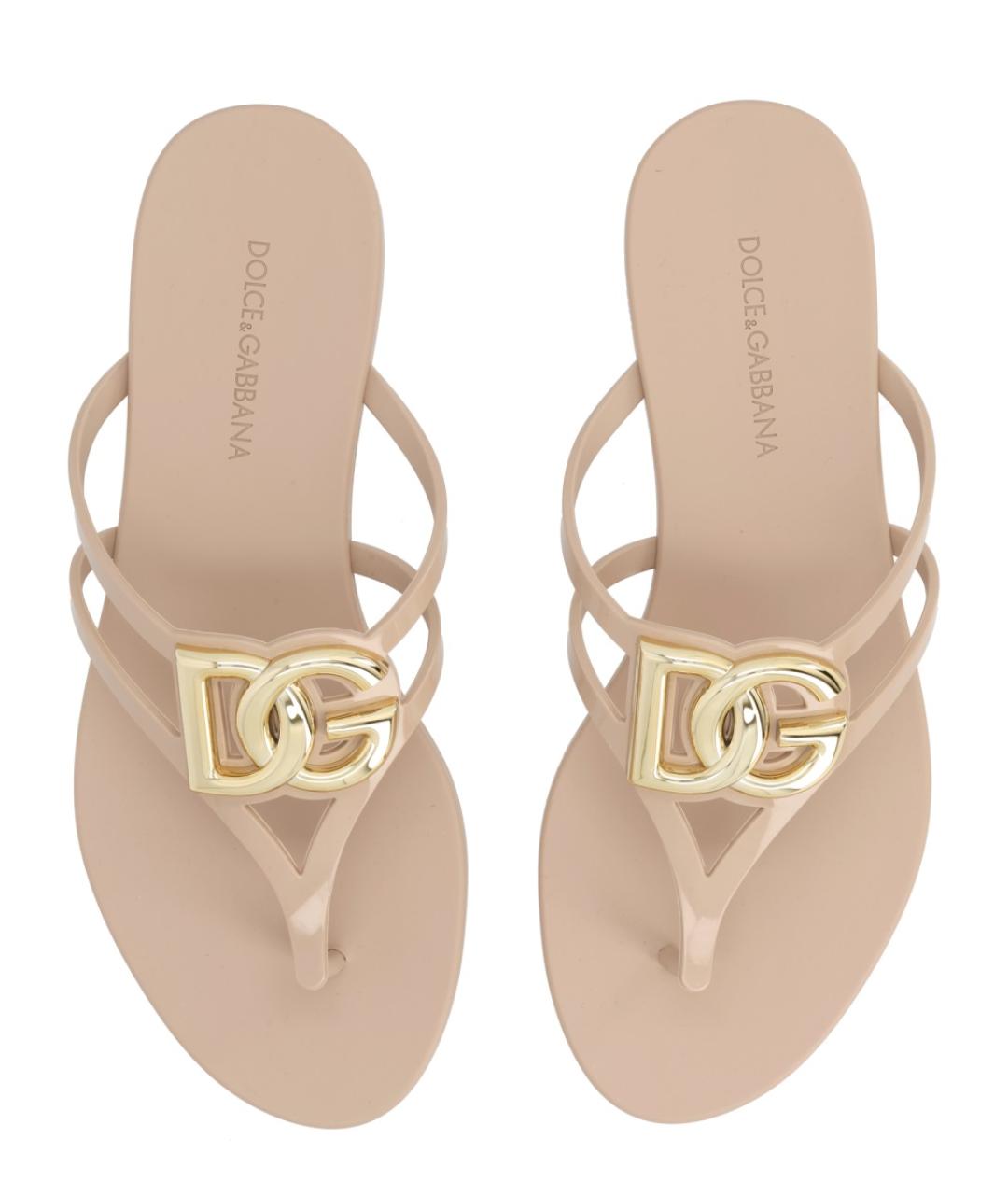 DOLCE&GABBANA Розовые резиновые шлепанцы, фото 5