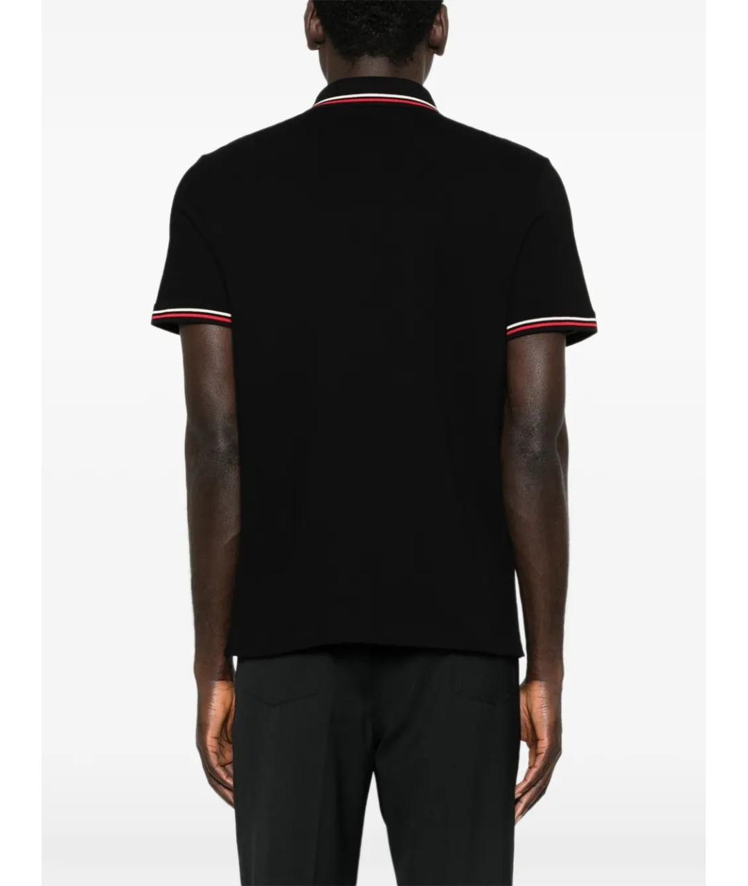 VALENTINO Черное хлопковое поло с коротким рукавом, фото 4