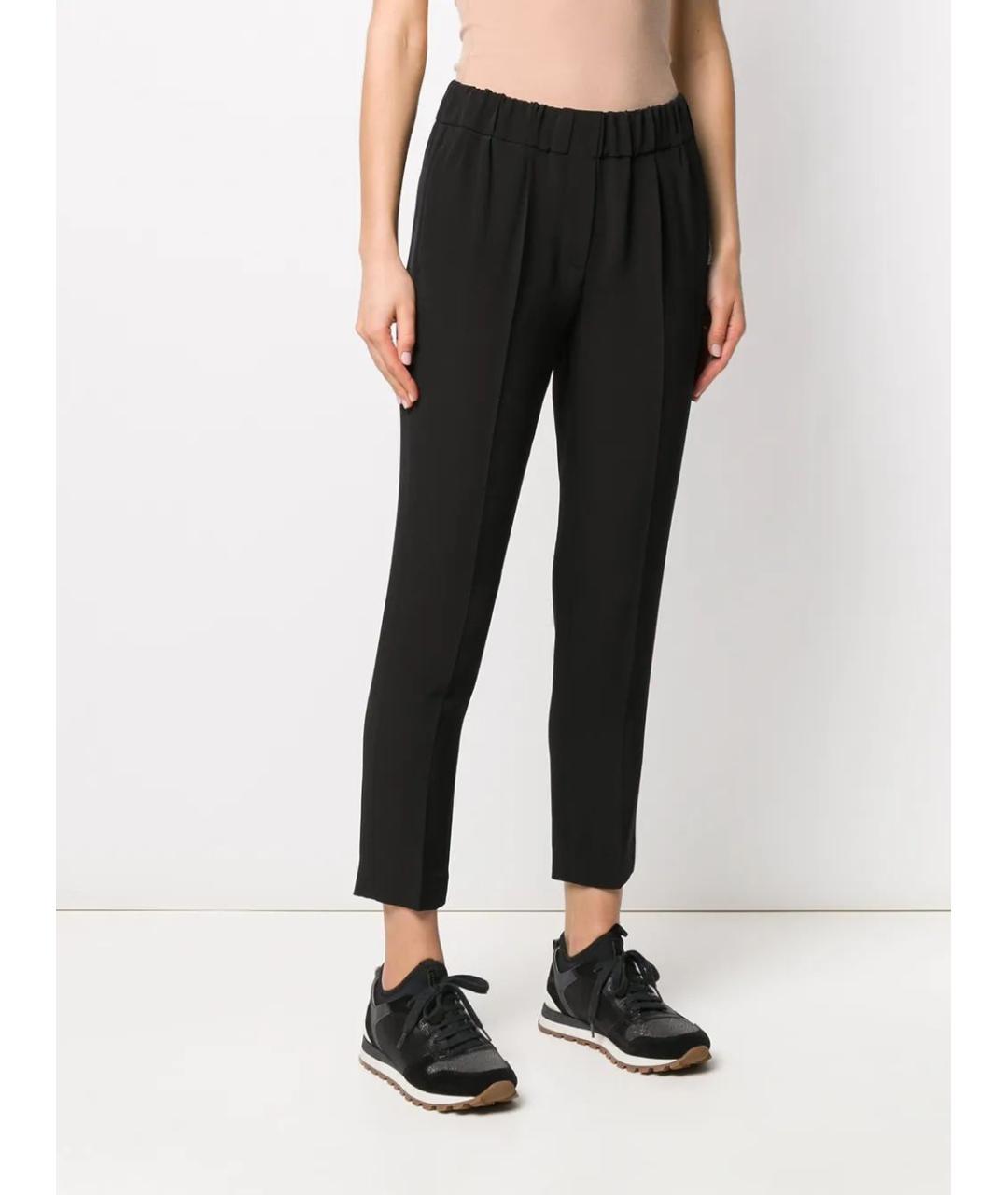BRUNELLO CUCINELLI Черные ацетатные брюки узкие, фото 3