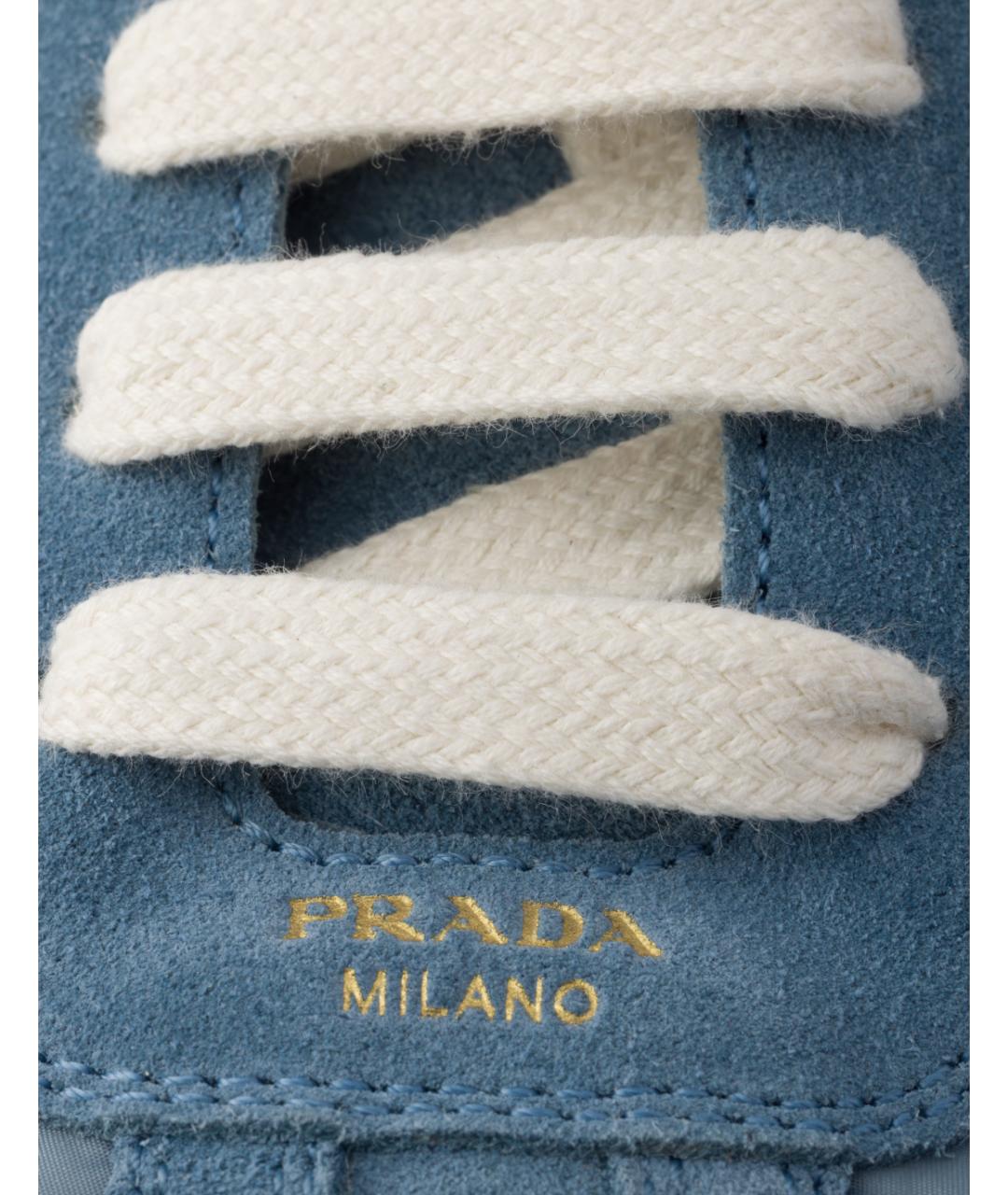 PRADA Голубые текстильные кроссовки, фото 7