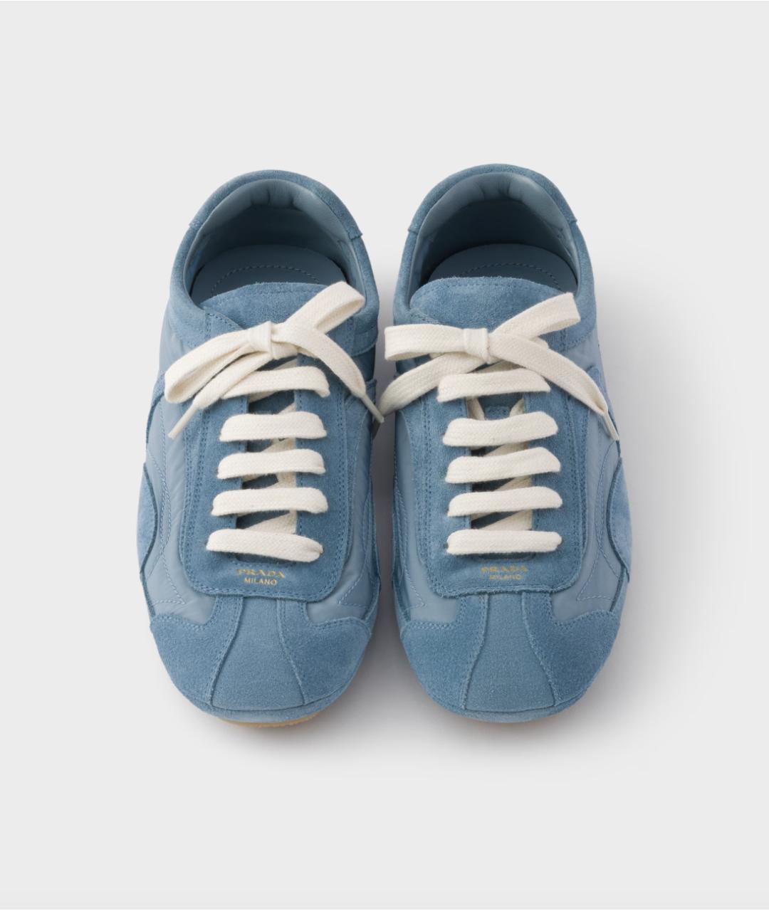 PRADA Голубые текстильные кроссовки, фото 4