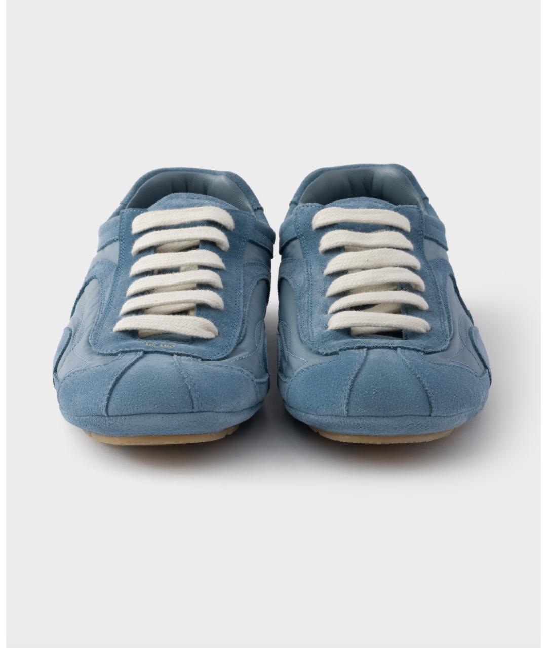 PRADA Голубые текстильные кроссовки, фото 6