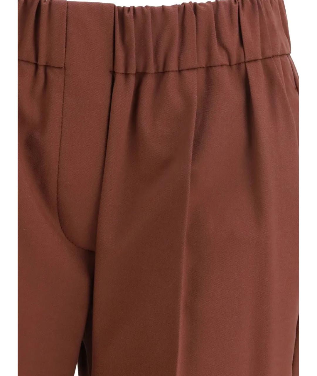 BRUNELLO CUCINELLI Коричневые хлопковые брюки узкие, фото 3