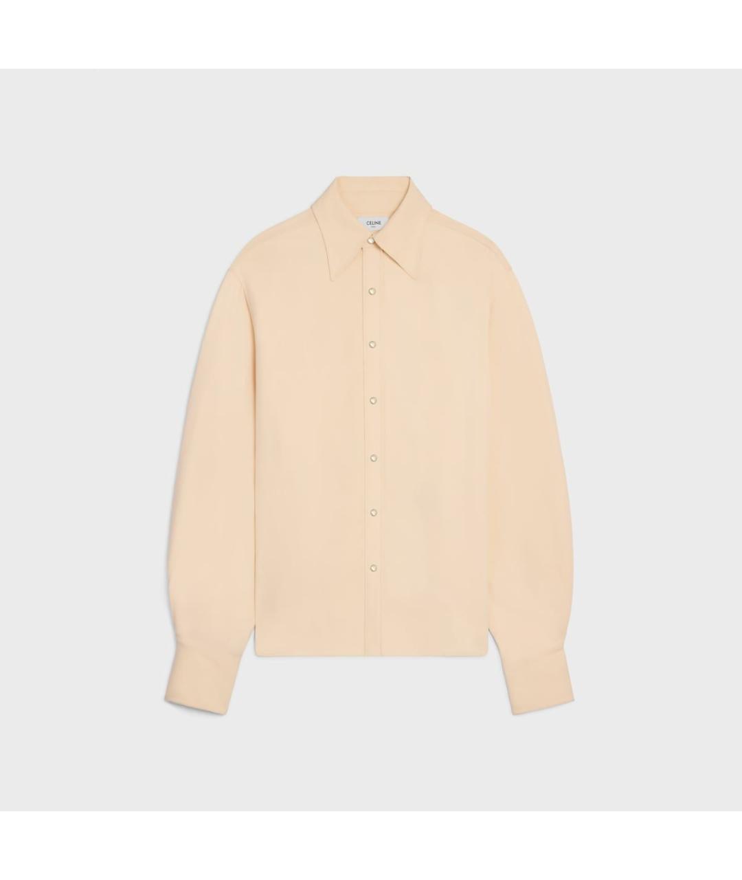 CELINE Бежевая вискозная рубашка, фото 4