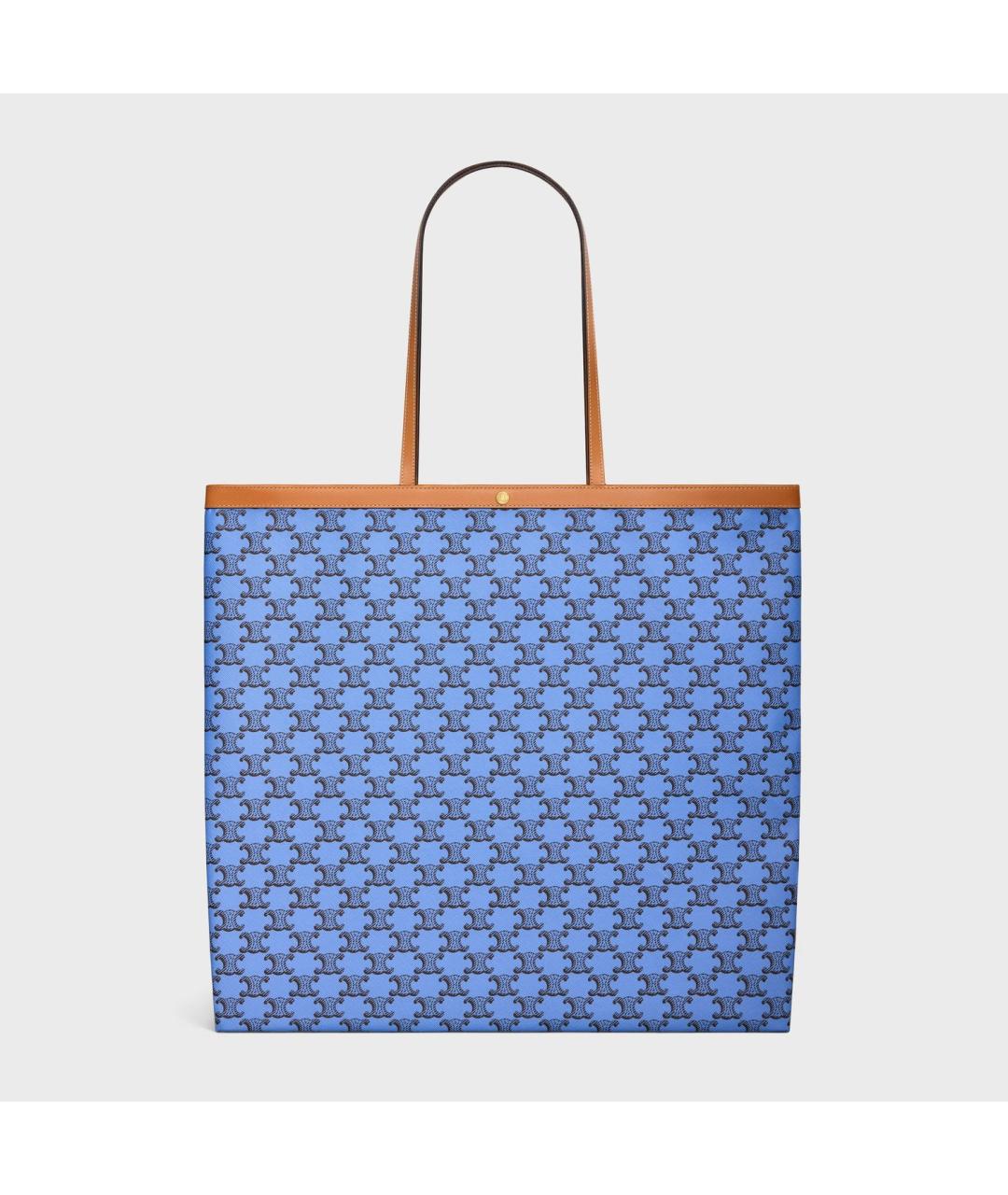 CELINE Голубая тканевая сумка тоут, фото 5