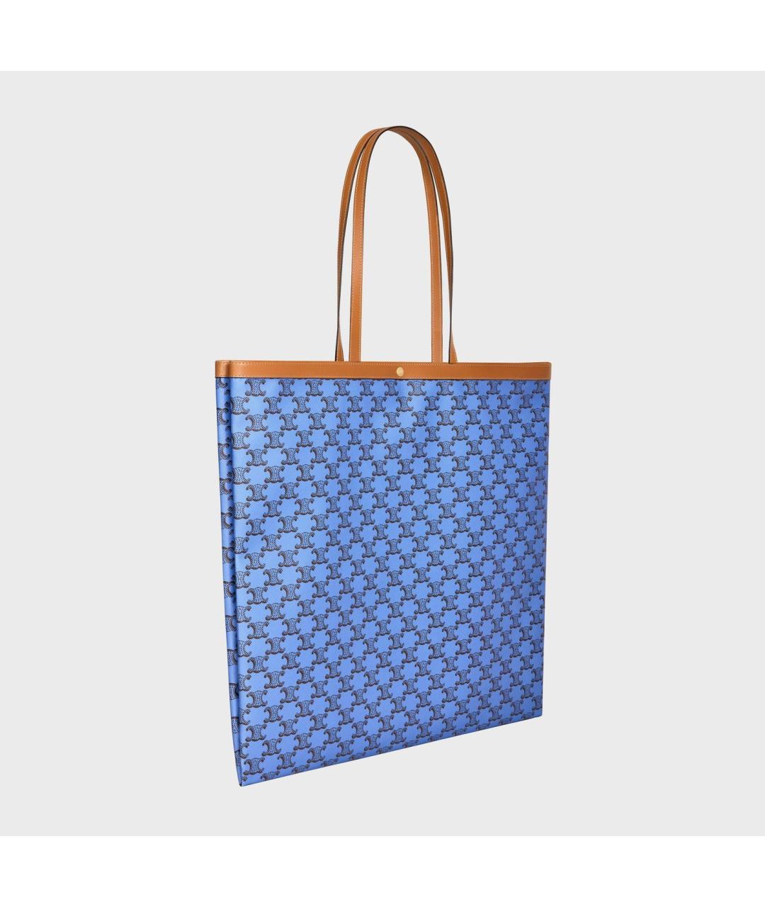 CELINE Голубая тканевая сумка тоут, фото 2