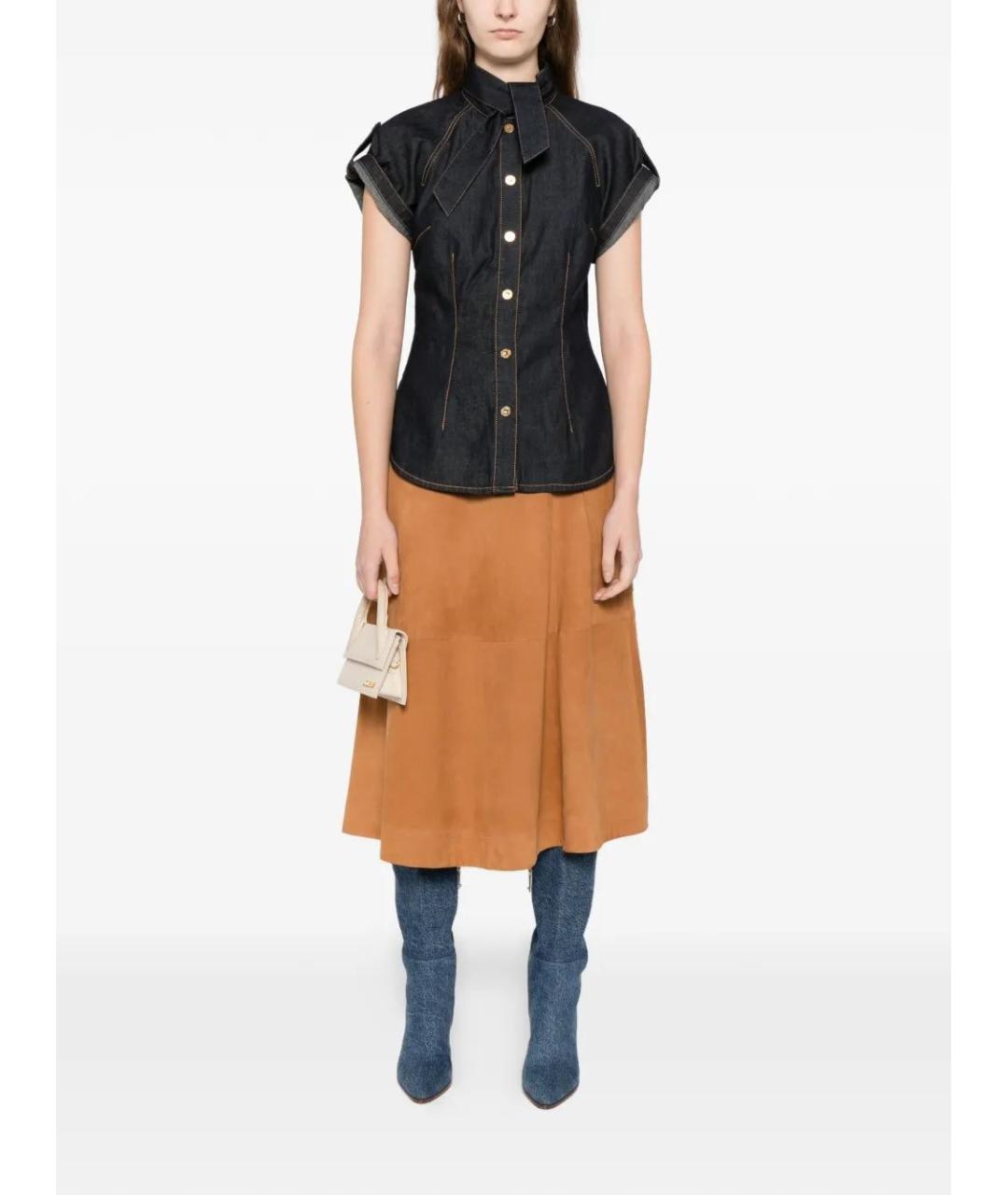 ZIMMERMANN Темно-синяя хлопковая рубашка, фото 2