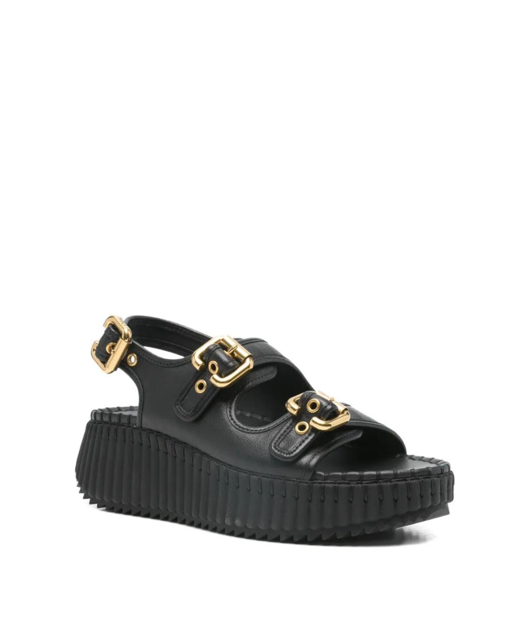 CHLOE Черные кожаные сандалии, фото 2