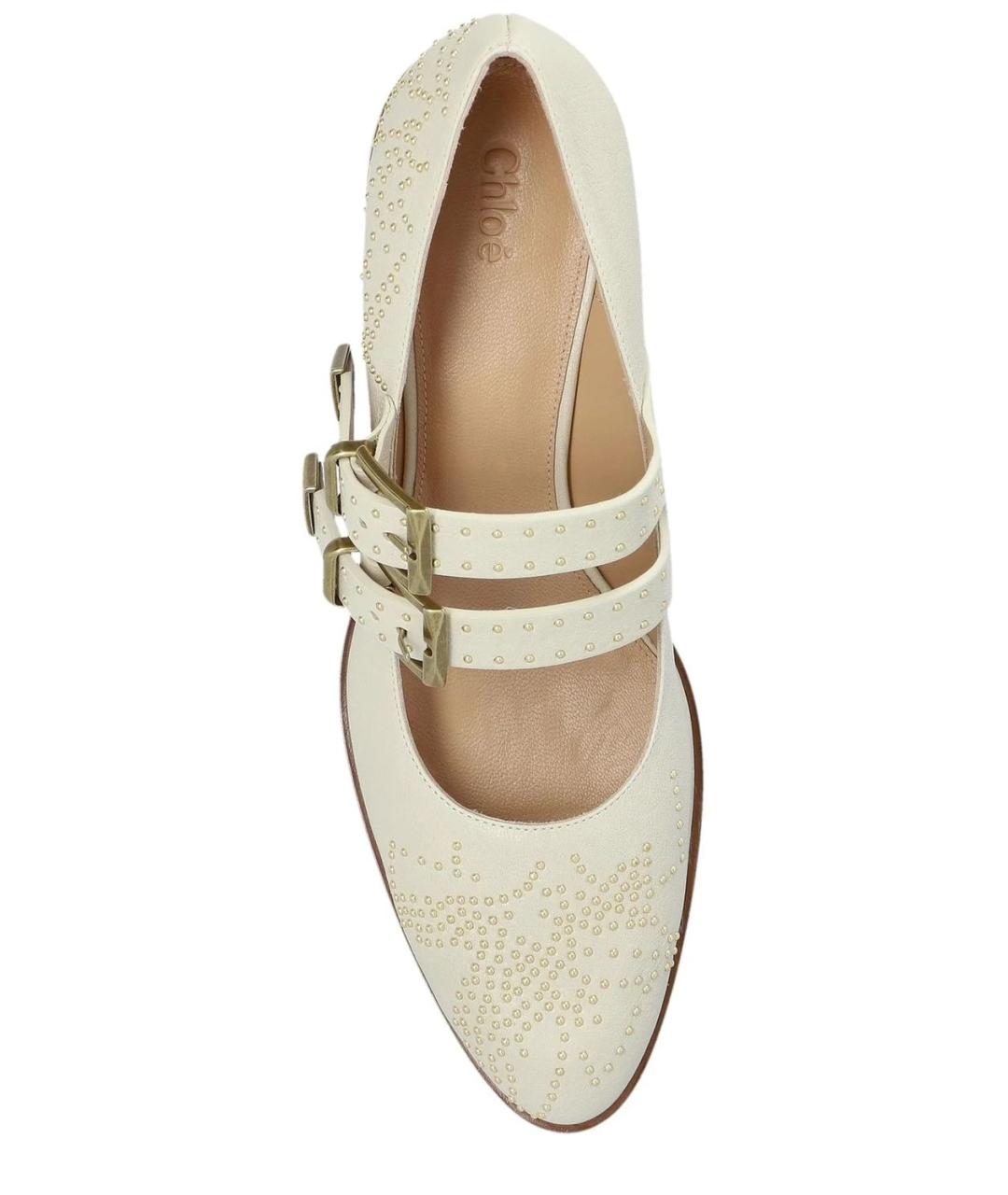 CHLOE Белые кожаные туфли, фото 4