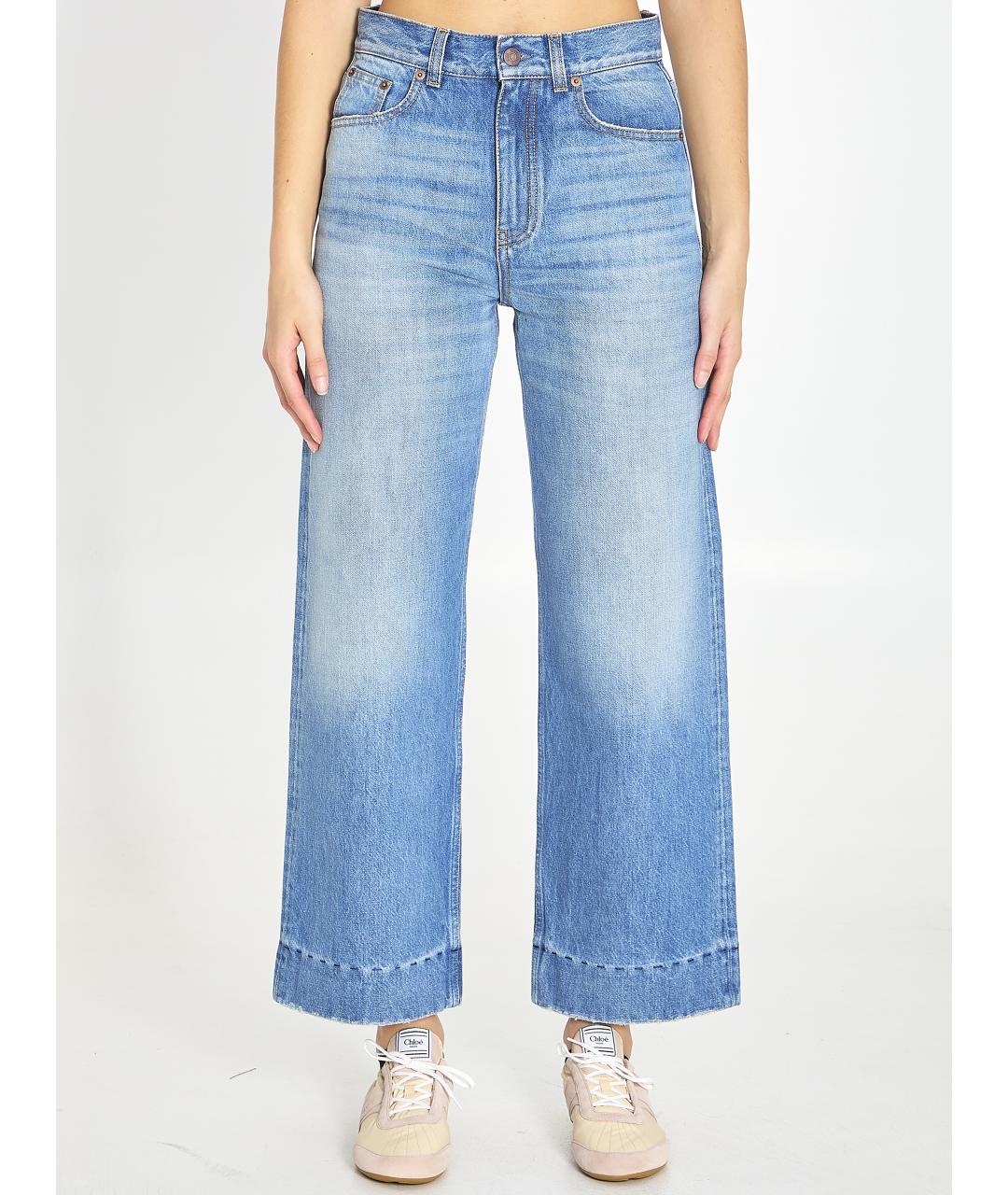 CHLOE Синие хлопковые прямые джинсы, фото 2