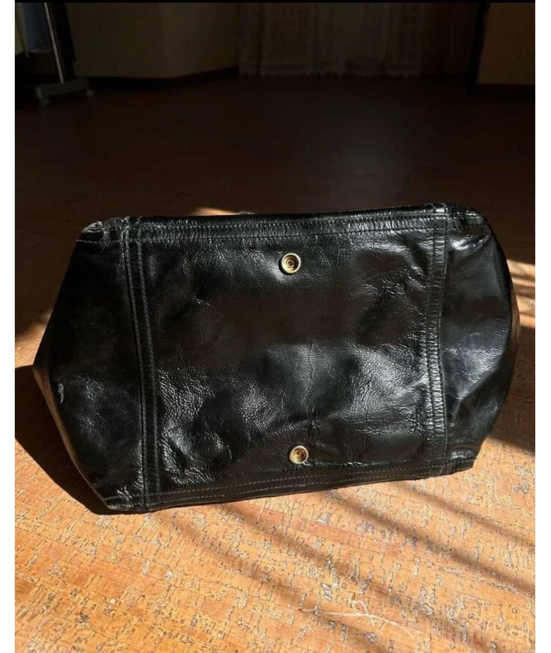 SAINT LAURENT Черная кожаная сумка с короткими ручками, фото 3