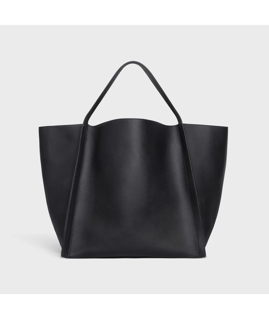 CELINE Черная кожаная сумка тоут, фото 3