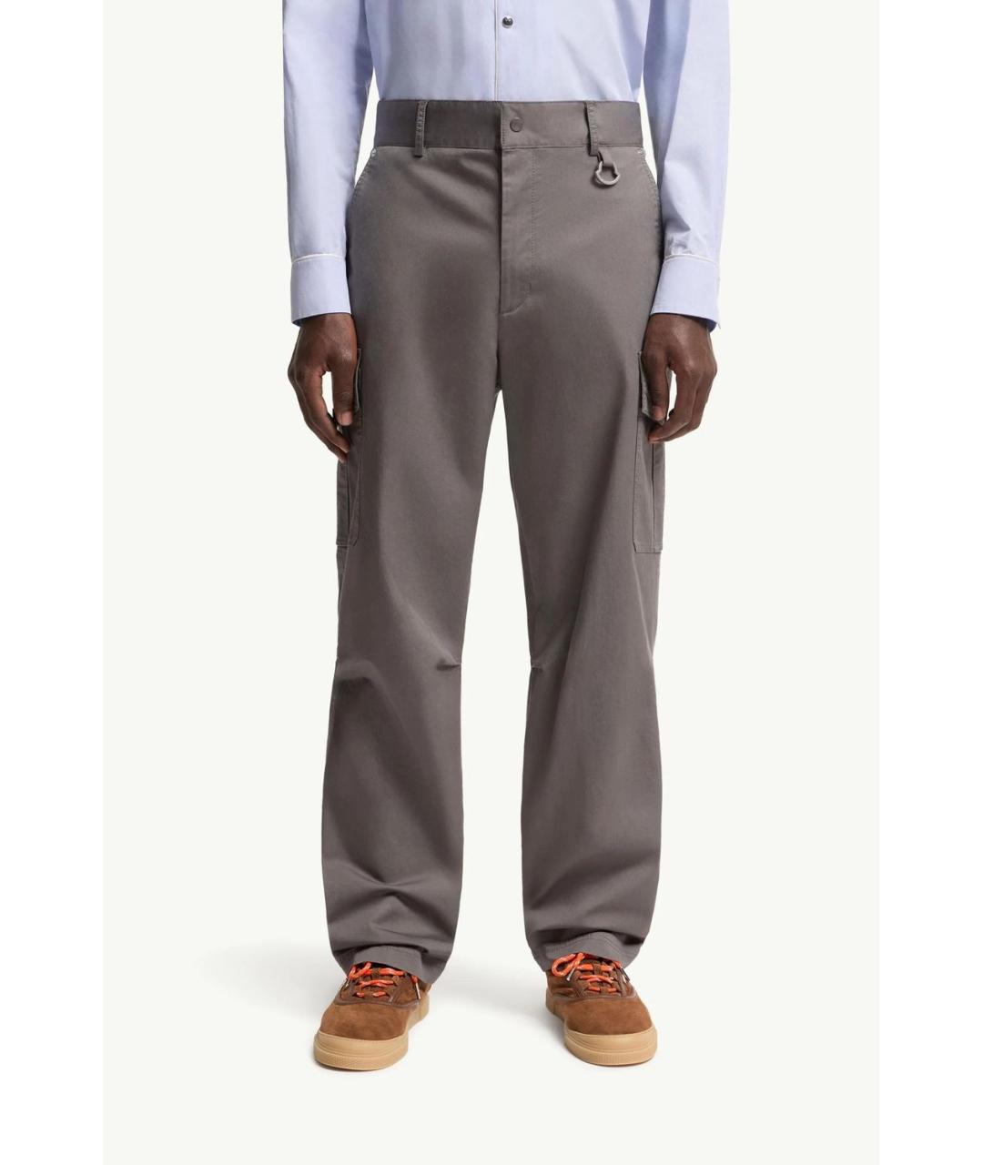 MONCLER Антрацитовые хлопковые повседневные брюки, фото 3