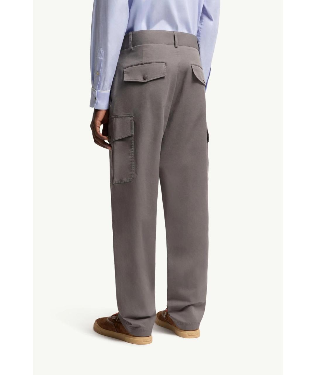 MONCLER Антрацитовые хлопковые повседневные брюки, фото 4