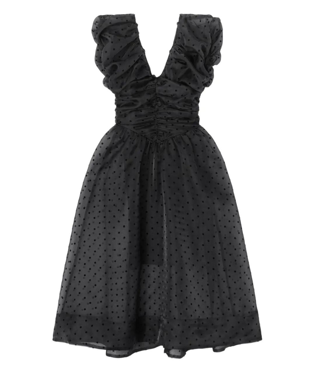 GANNI Черное полиэстеровое коктейльное платье, фото 1