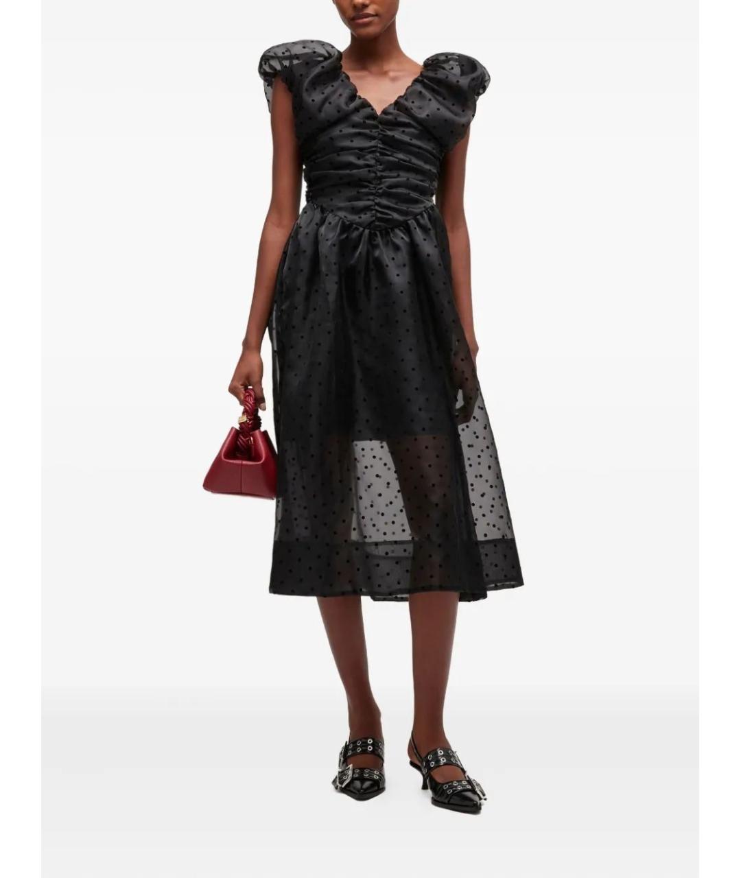 GANNI Черное полиэстеровое коктейльное платье, фото 2