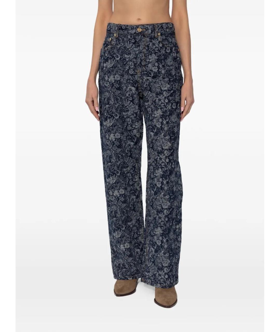 GANNI Синие хлопковые прямые джинсы, фото 2