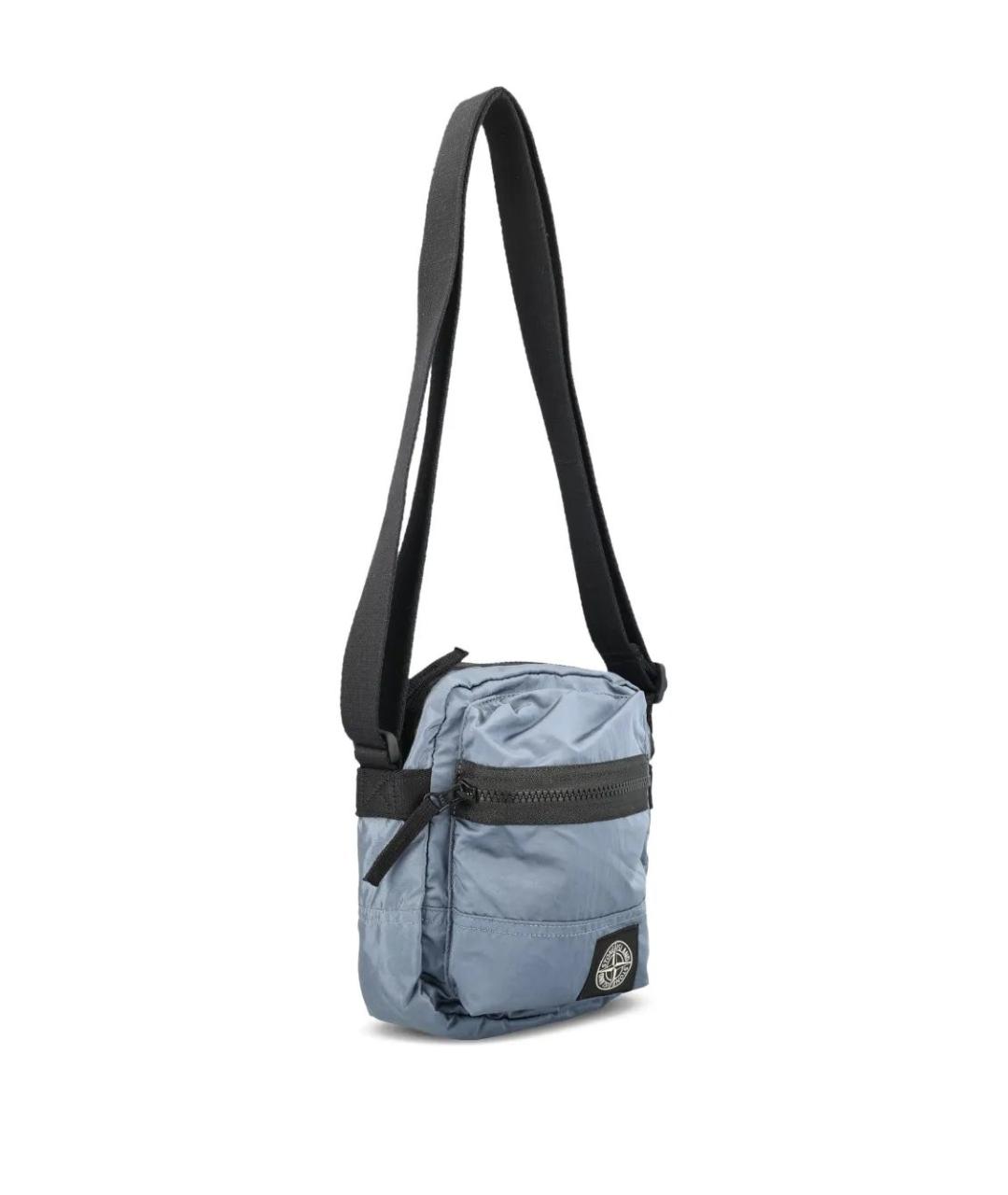 STONE ISLAND Синяя тканевая сумка на плечо, фото 3
