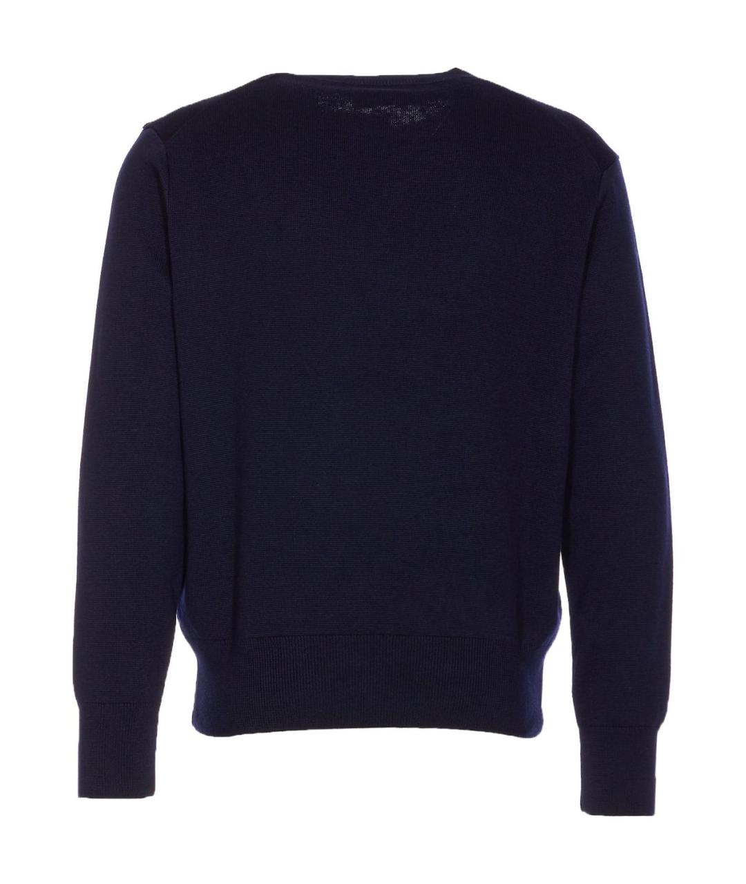 Ami Paris Темно-синий шерстяной джемпер / свитер, фото 2