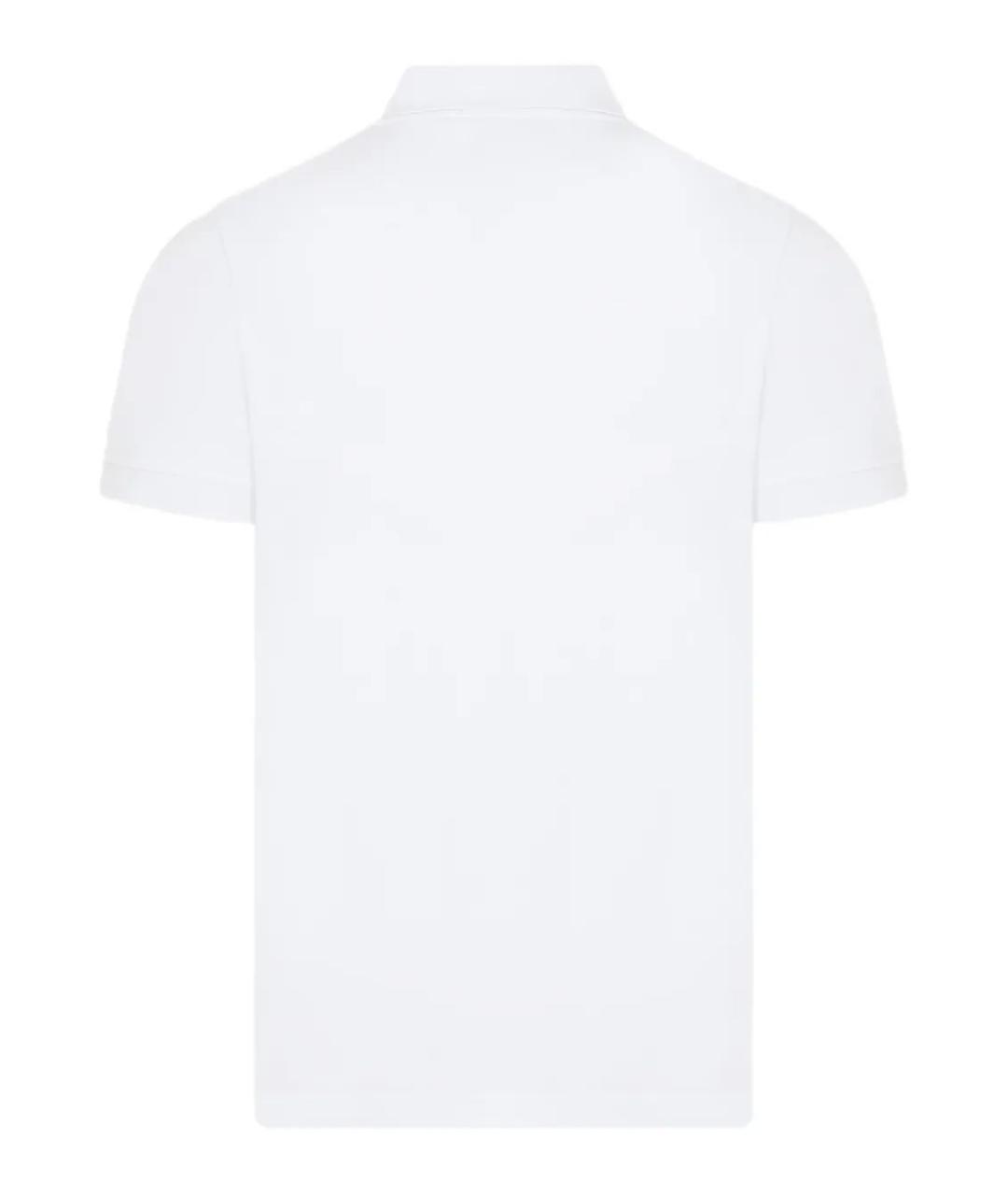 STONE ISLAND Белое хлопковое поло с коротким рукавом, фото 2