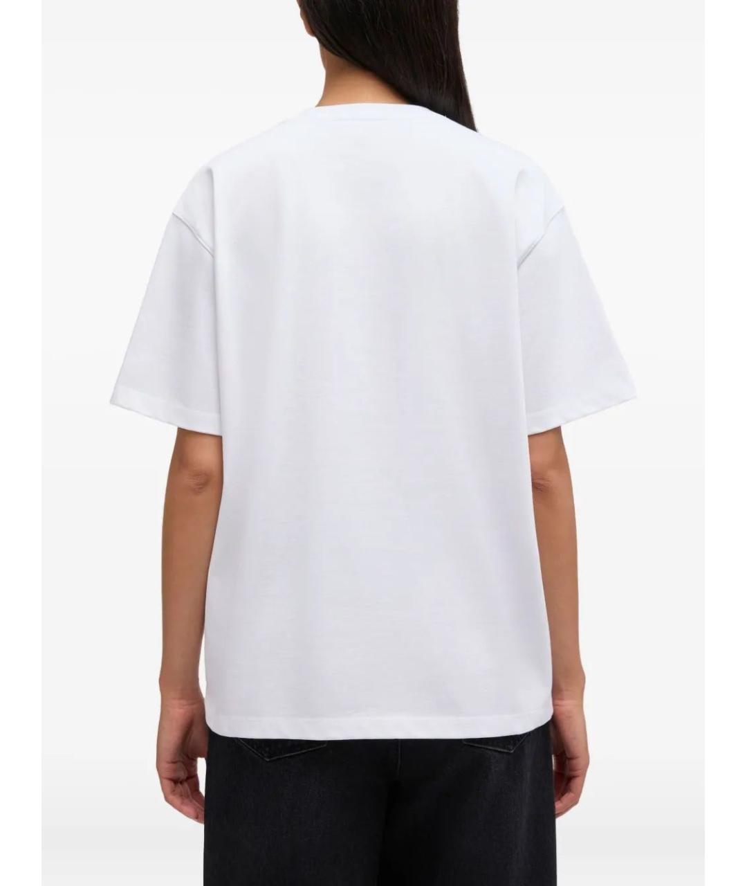 GANNI Белая хлопковая футболка, фото 4