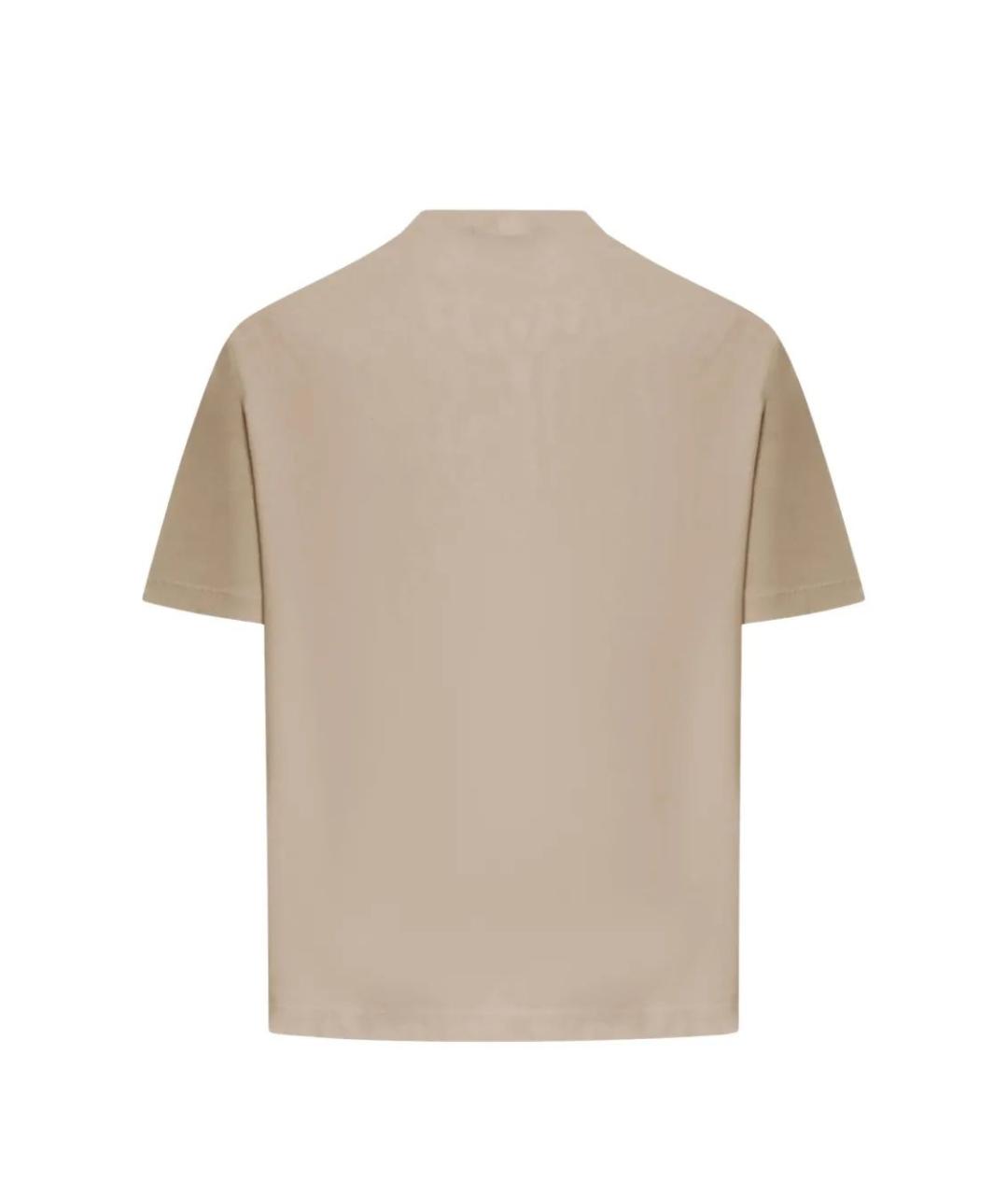 STONE ISLAND Бежевая хлопковая футболка, фото 2