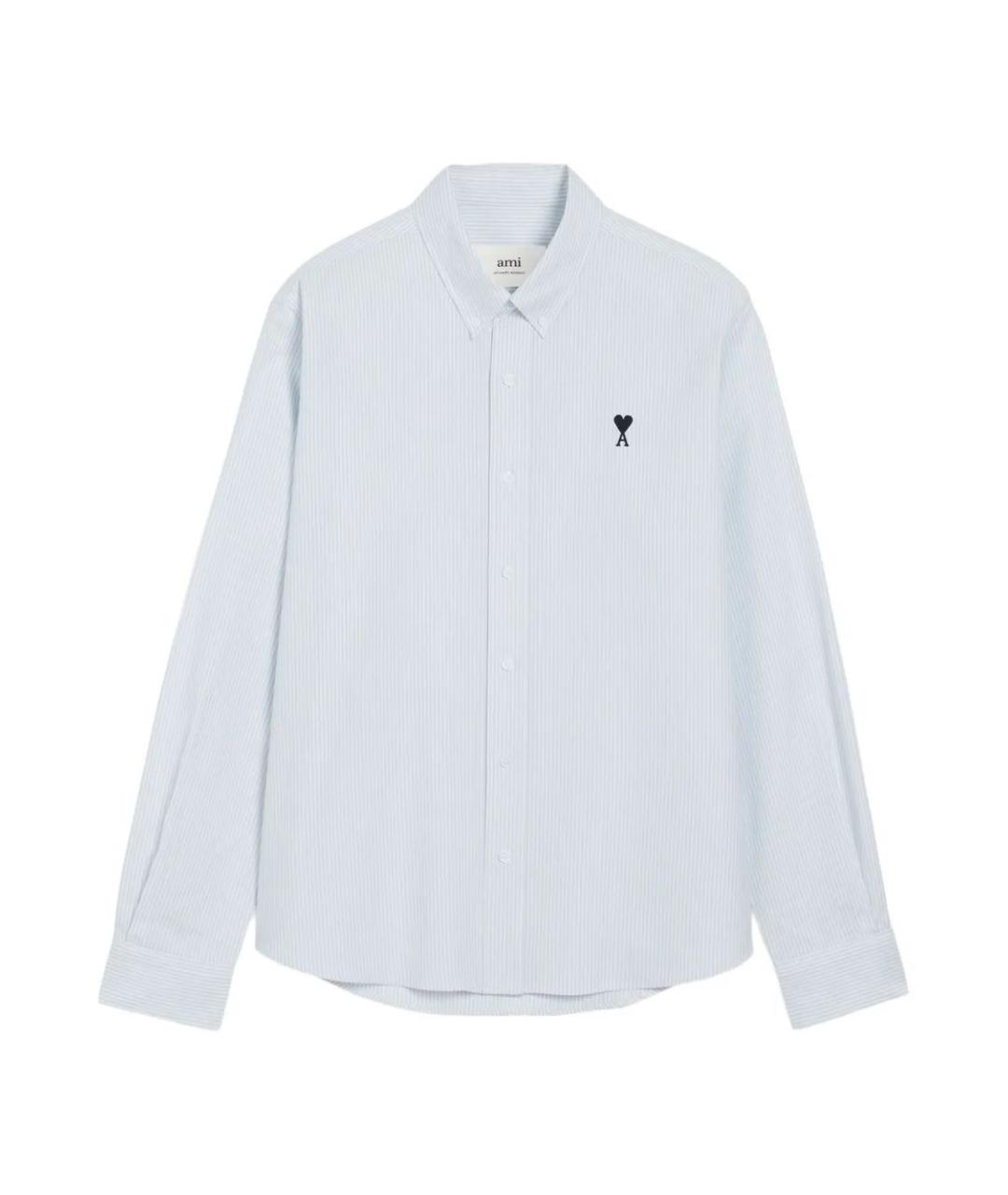 Ami Paris Голубая хлопковая кэжуал рубашка, фото 1