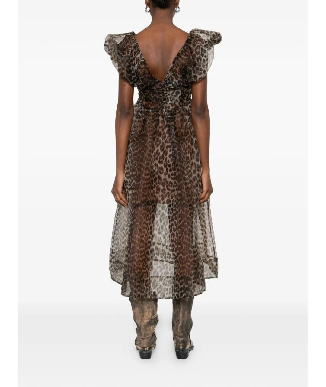 GANNI Мульти полиэстеровое повседневное платье, фото 4