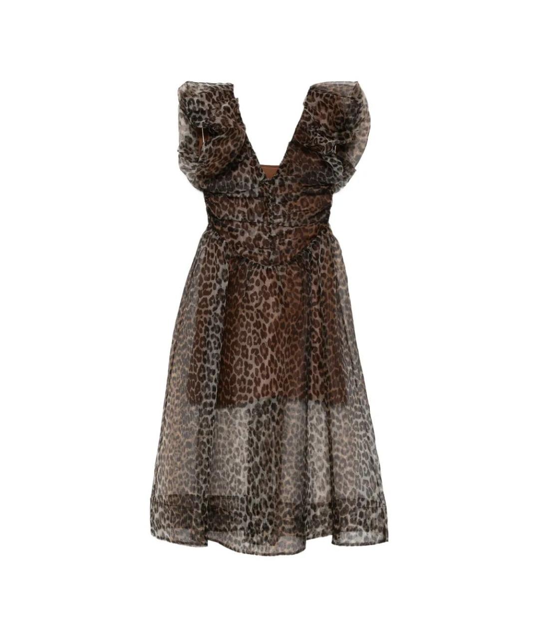 GANNI Мульти полиэстеровое повседневное платье, фото 1