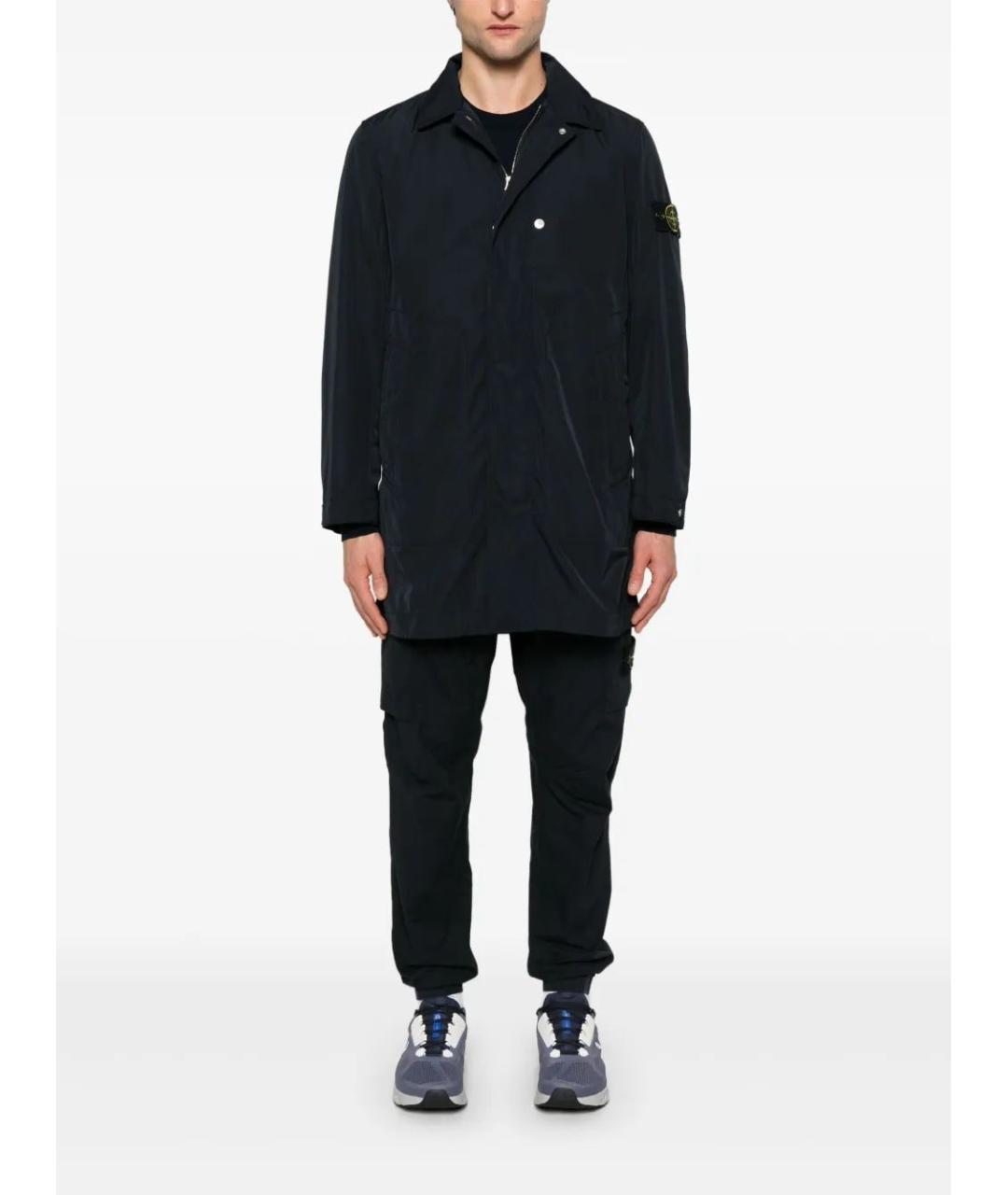 STONE ISLAND Темно-синие хлопковые повседневные брюки, фото 2