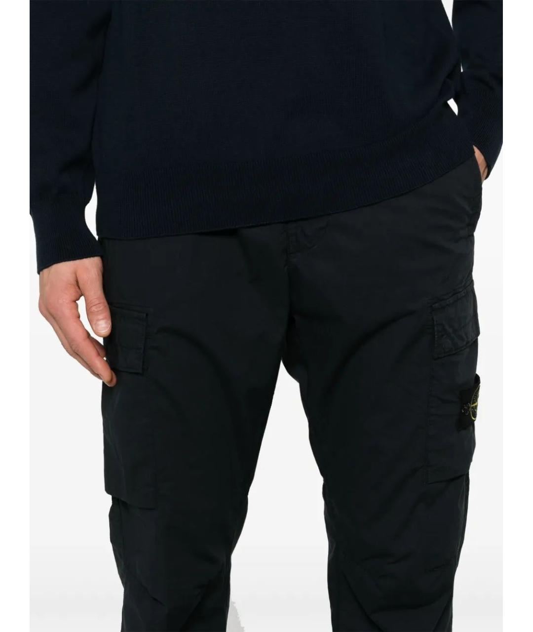 STONE ISLAND Темно-синие хлопковые повседневные брюки, фото 5