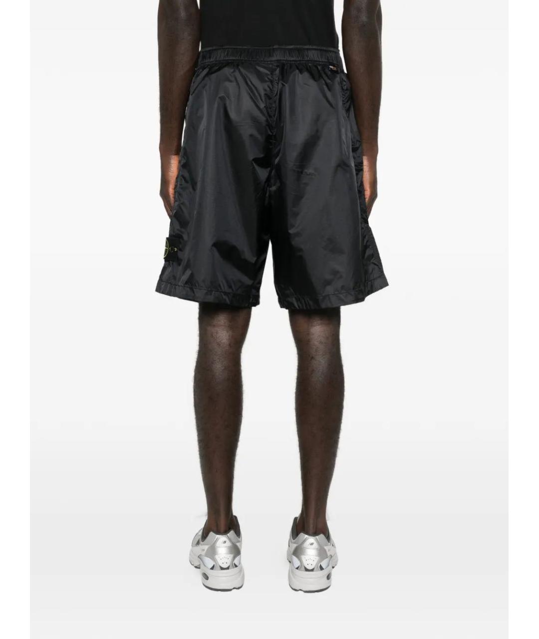 STONE ISLAND Темно-синие полиамидовые шорты, фото 4