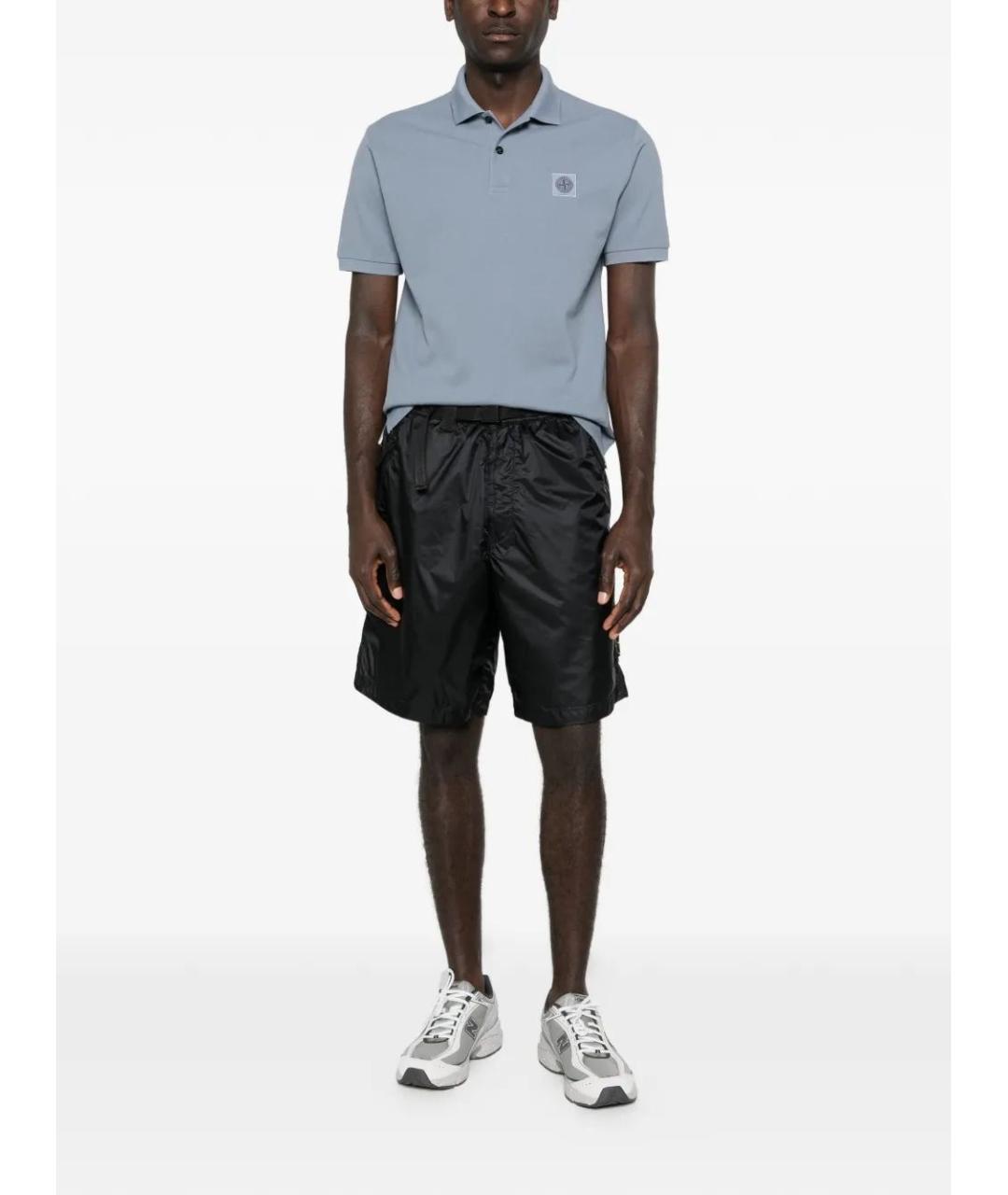 STONE ISLAND Темно-синие полиамидовые шорты, фото 2
