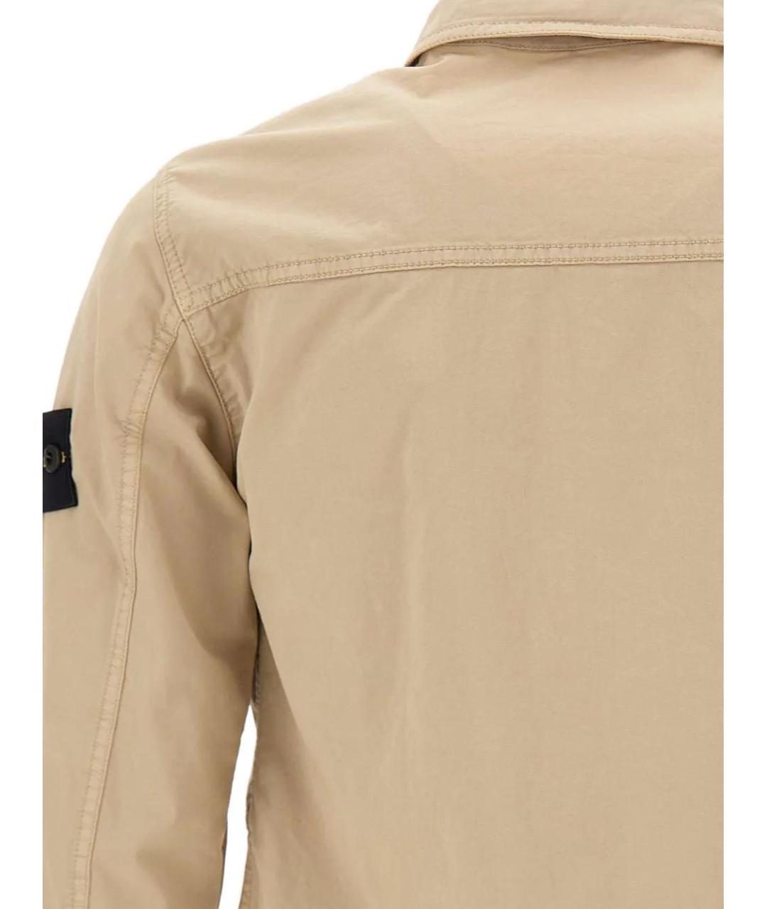 STONE ISLAND Бежевая хлопковая куртка, фото 4