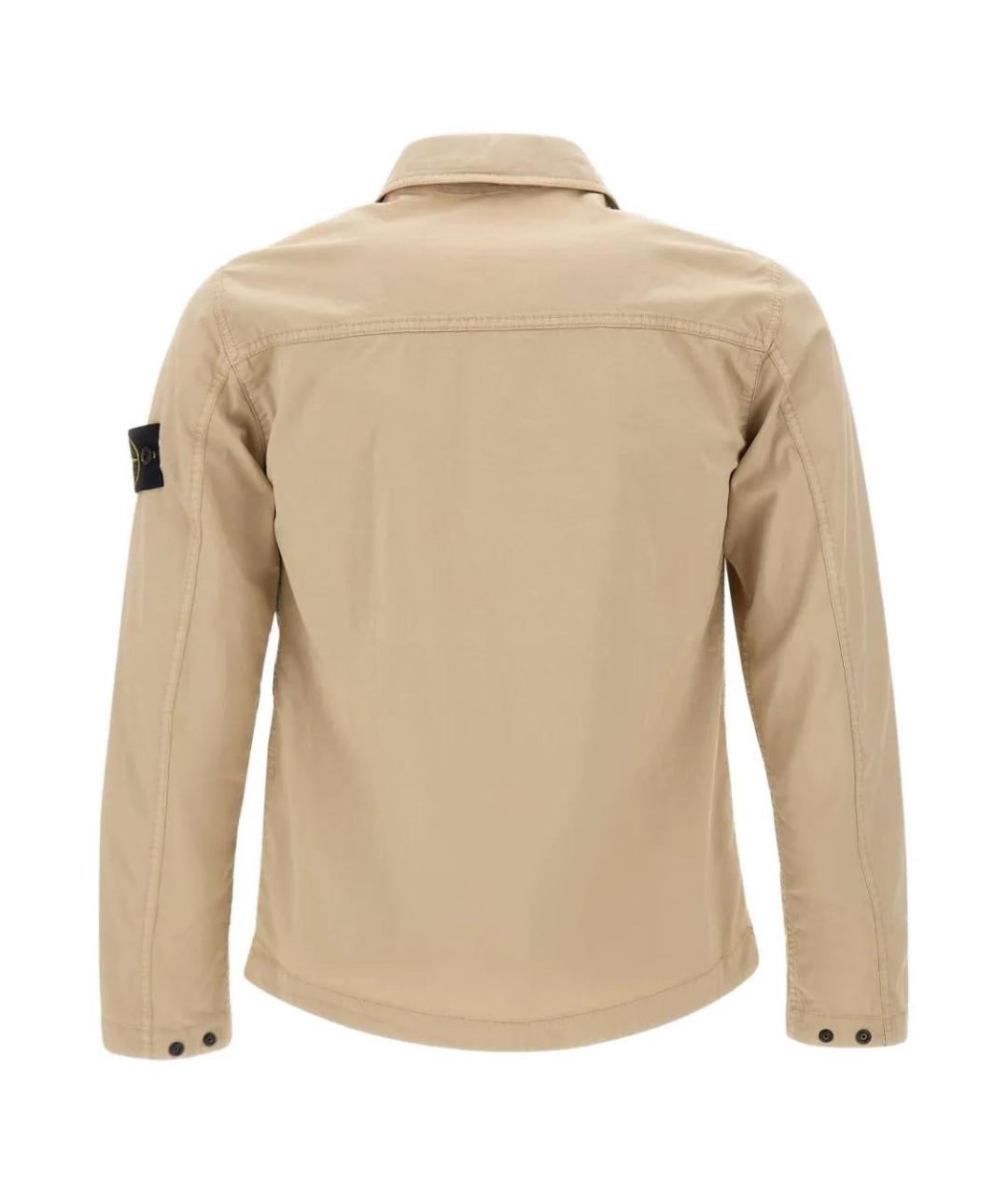 STONE ISLAND Бежевая хлопковая куртка, фото 2