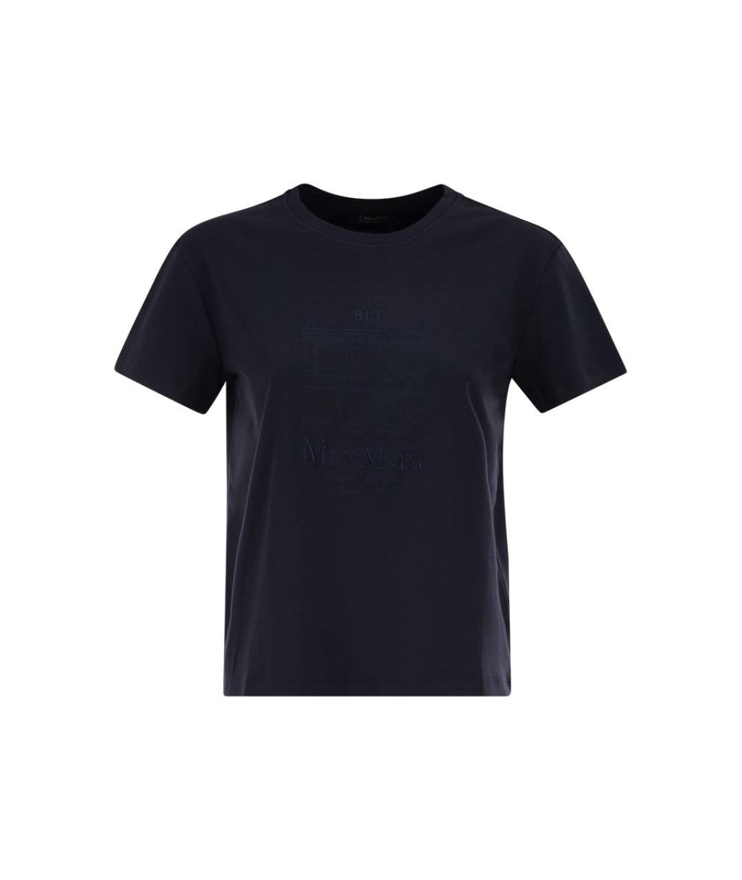 'S MAX MARA Синяя хлопковая футболка, фото 1