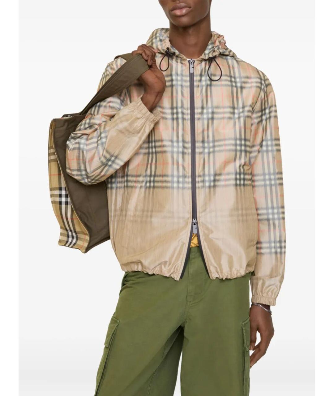 BURBERRY Бежевая вискозная куртка, фото 2